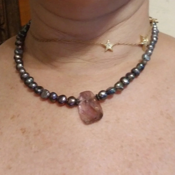 Freshwater pearl‎ and quartz necklace - Picture 8 of 8